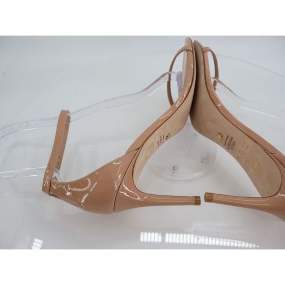 Stuart Weitzman Nudist Sandals Womens 11 B Brown Beige Patent Leather Stiletto - Picture 6 of 12
